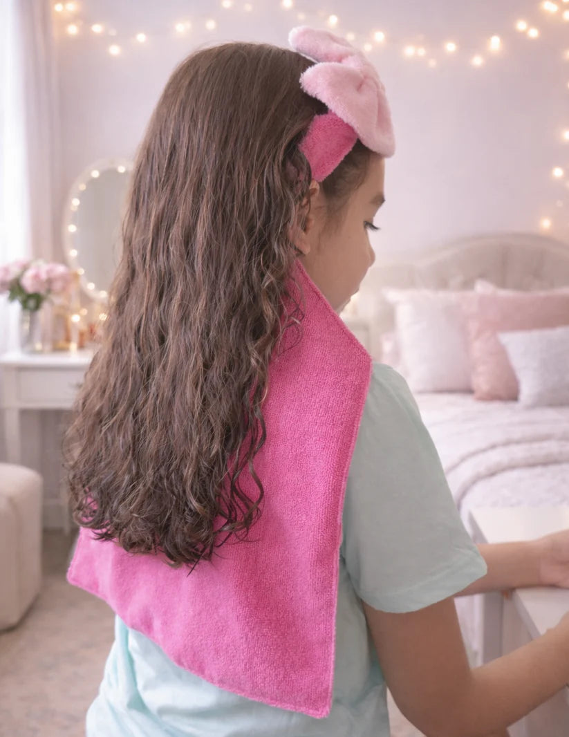 PACK TURBANTE + PROTECTOR DE ESPALDA PARA CABELLO MOJADO