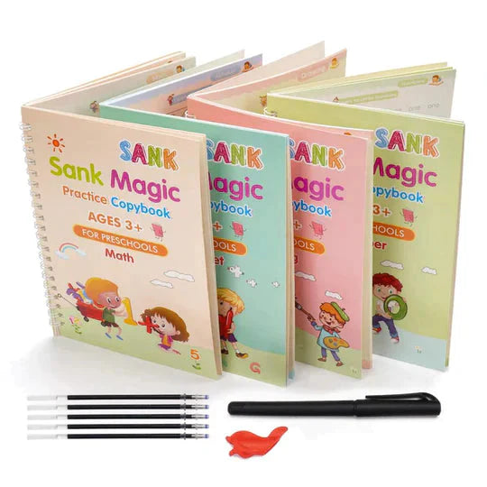 COMBO DE LIBROS MONTESSORI REUTILIZABLES  - 4 en 1
